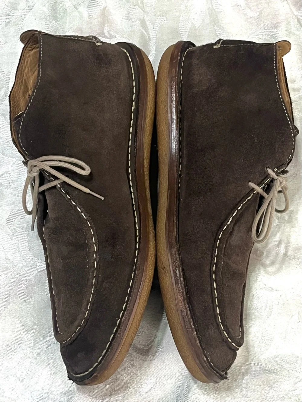 Cole Haan & Todd Snyder Dark Brown Suede Leather Stitch Moc Toe Chukka Boots 13
